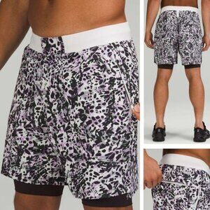 LULULEMON License to Train Linerless Short 7" Sz Small Command Camo Vapor Multi